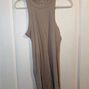 Aritzia TNA Taupe Ribbed Mini Dress
